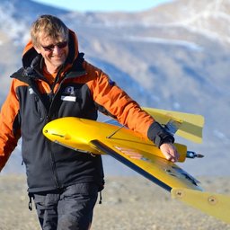 Len Gillman surveying the Taylor Dry Valleys in Antarctica